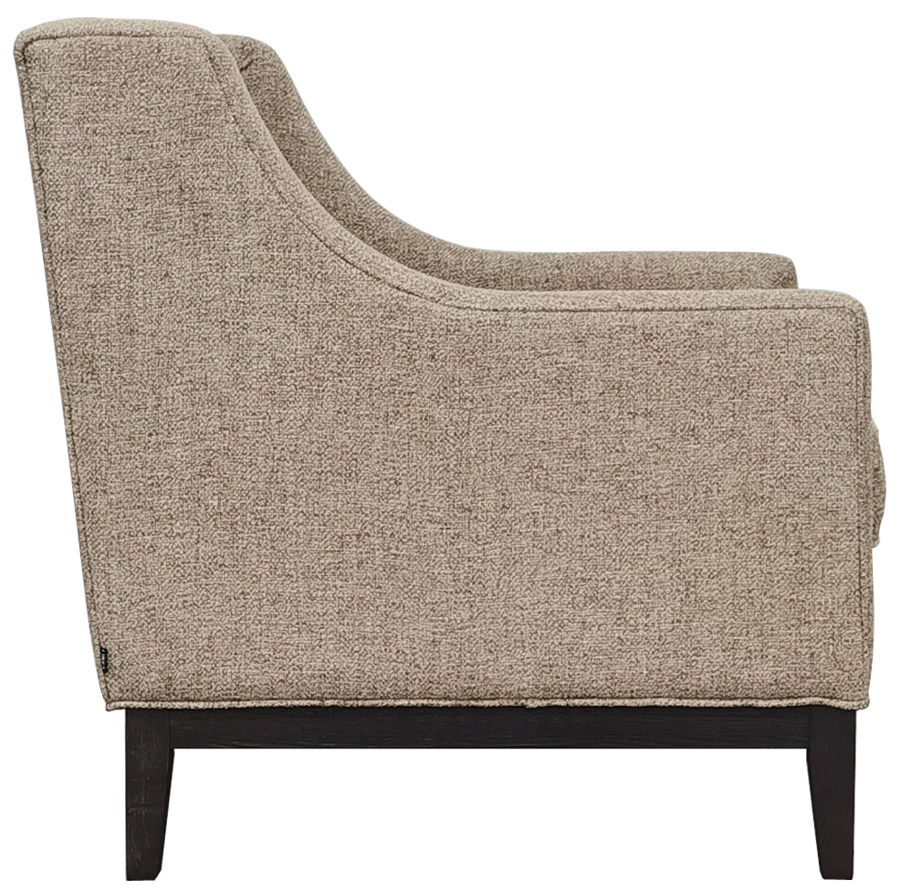 Theodore Dark Taupe Buttoned Armchair